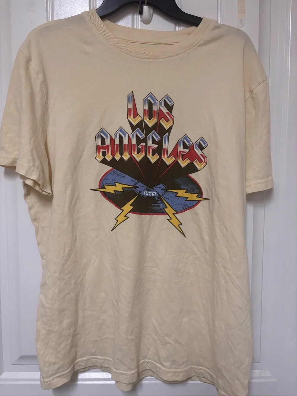 Lucky Brand Cream Los Angeles Graphic Short Sleeve Tee